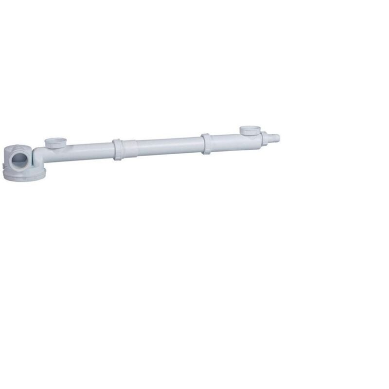 Tubulure avec siphon extraplat intégré et rallonge pour évier - Blanc