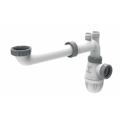 Tubulure ESPACE avec siphon extra-plat intégré et rallonge pour évier -  Wirquin Pro 30720479