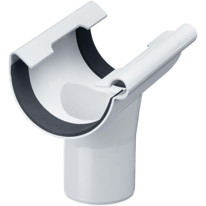 Inefa - Tubulure d'écoulement demi-ronde manchon d'accrochage en pvc Accessoires pour gouttières, montage simple par emboîtement, Made in Germany