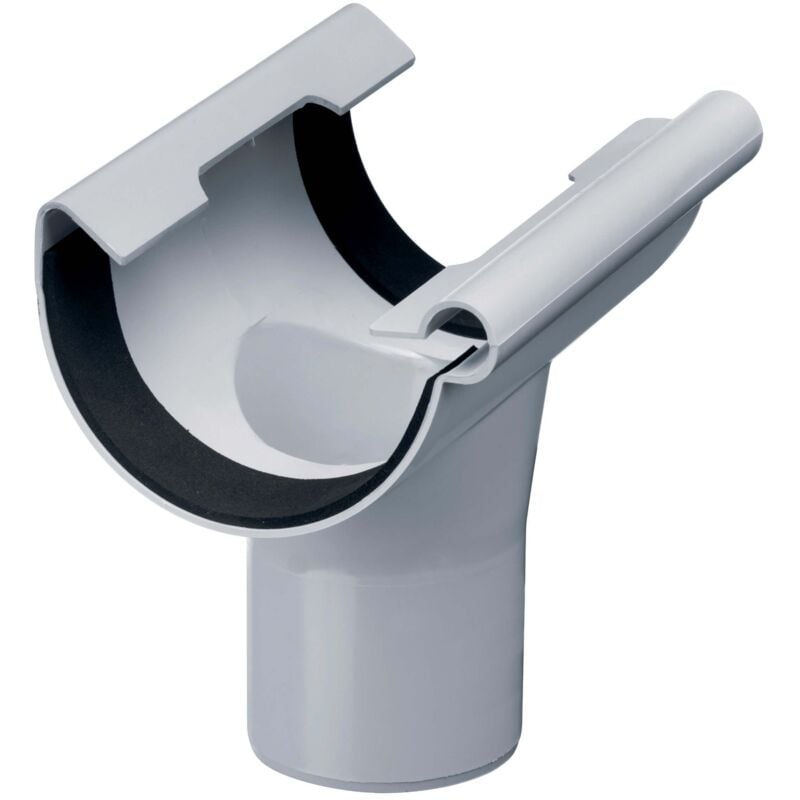 Tubulure d'écoulement demi-ronde INEFA, manchon d'accrochage en PVC Accessoires pour gouttières, montage simple par emboîtement, Made in Germany