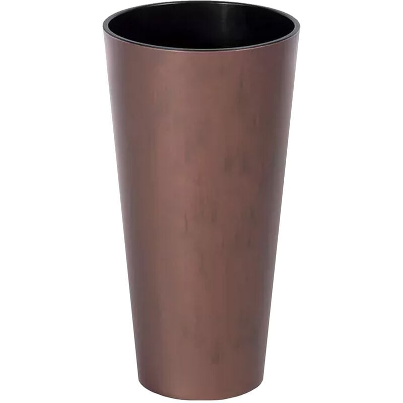 Prosperplast - tubus slim corten 64L. pot, avec réservoir, dimensions (mm) 400x400x762, couleur Cuivre