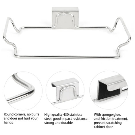 Türablage für den Innenbereich – Türablage aus Edelstahl 430 – 22,5 x 14 cm – 2,5 cm Haken – Tragkraft bis zu 3 kg