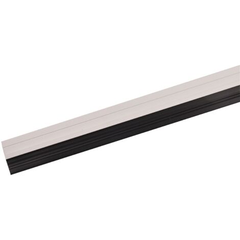 Türbodendichtung 100cm Bürstendichtung Gummidichtung Türdichtung Zugluftstopper - 75107-Gummi silber