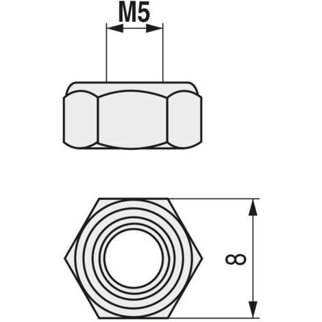 tuerca hexagonal autoblocante din 985 inoxidable metrica m-16