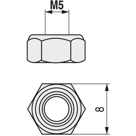 tuerca hexagonal autoblocante din 985 inoxidable metrica m-8