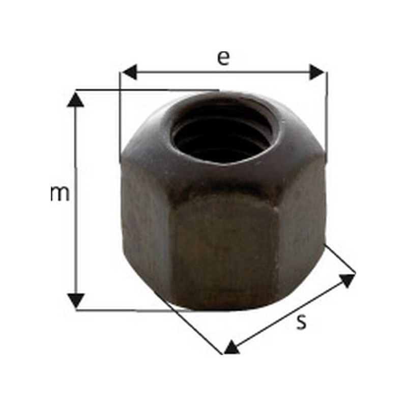 

Tuerca hexagonal, sin base, Agujero : M14, hexagonal lado e/planos S 21 mm, lado e 23,40 mm, altura m : 21 mm, altura r : 20 mm