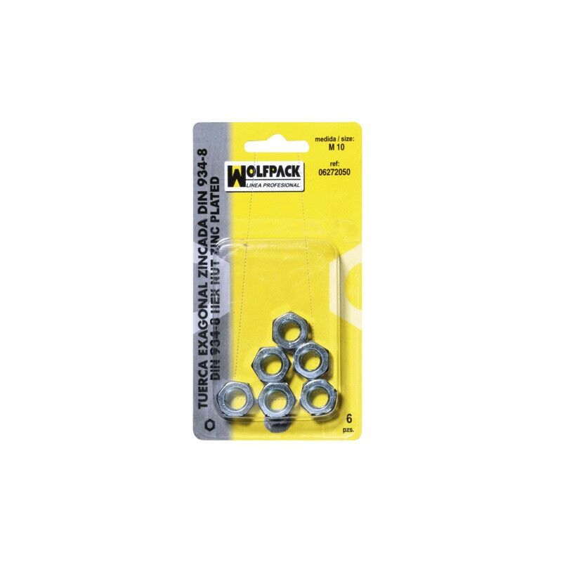 

Tuerca hexagonal zincada din934 m08 (10 piezas)