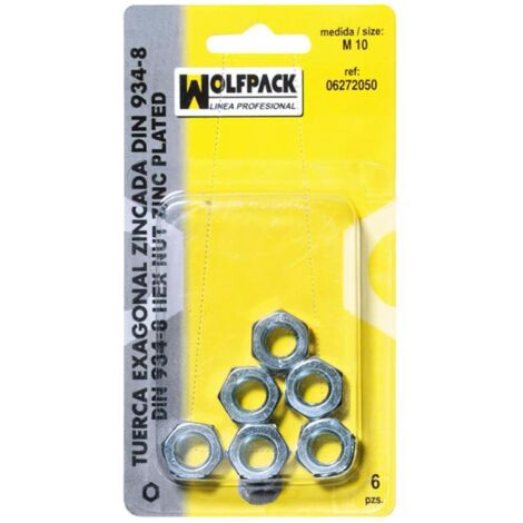 Tuerca Hexagonal Zincada Din934 M12 (4 Piezas)