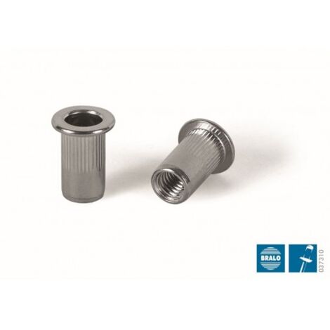 TUERCA M-8 RANURADA ANCHA INOX 0.5-E-3.0 (100U) - BRALO