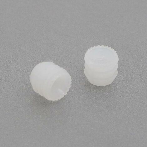 tuerca nylon blanco coto m4 d8x8 para taladro 8mm. sin ranura en la cabeza.