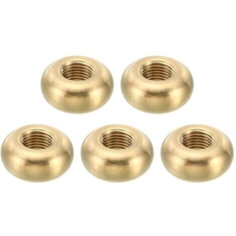 Tuerca redonda de latón macizo M10x1, 5 unidades, 10 mm de espesor, 22 mm de diámetro, para muebles, lámparas e iluminación.