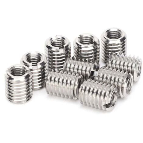 Tuerca reductora de rosca interna y externa, especificación de rosca interna M6 1.0, rosca externa M10 1.5, longitud 12MM, 10 piezas