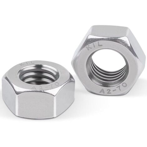Tuercas de acero inoxidable M8 (DIN 934 / ISO 4032), paquete de 50 tuercas hexagonales de acero inoxidable para tornillos, pernos y tuercas, rosca métrica