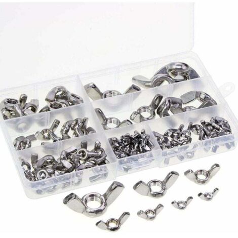 Tuercas de mariposa, tuercas de mariposa de acero inoxidable 304 con rosca métrica, M3-M12, 100 piezas