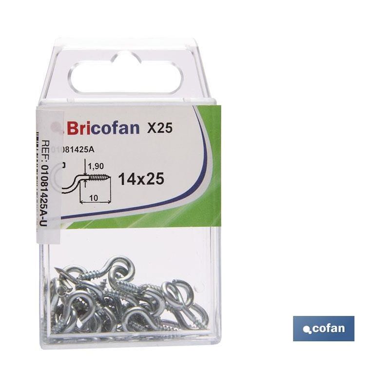 

Bl 25 Uds. 14X25 Zincado