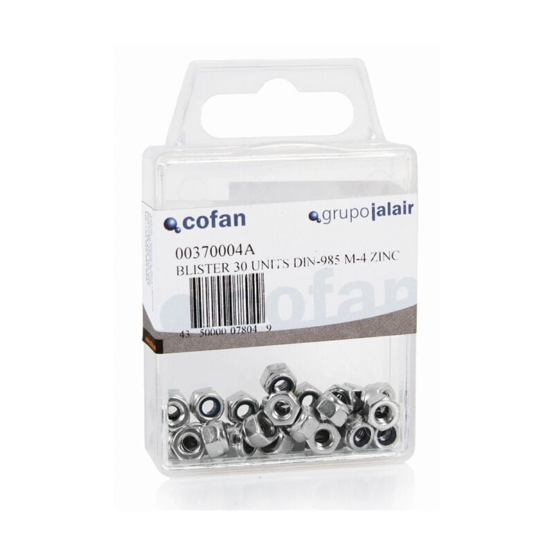 

Tuercas Hexagonales Autoblocante Nylon DIN 985 Blister Estandar Medida:M-4 Und/Caja:12