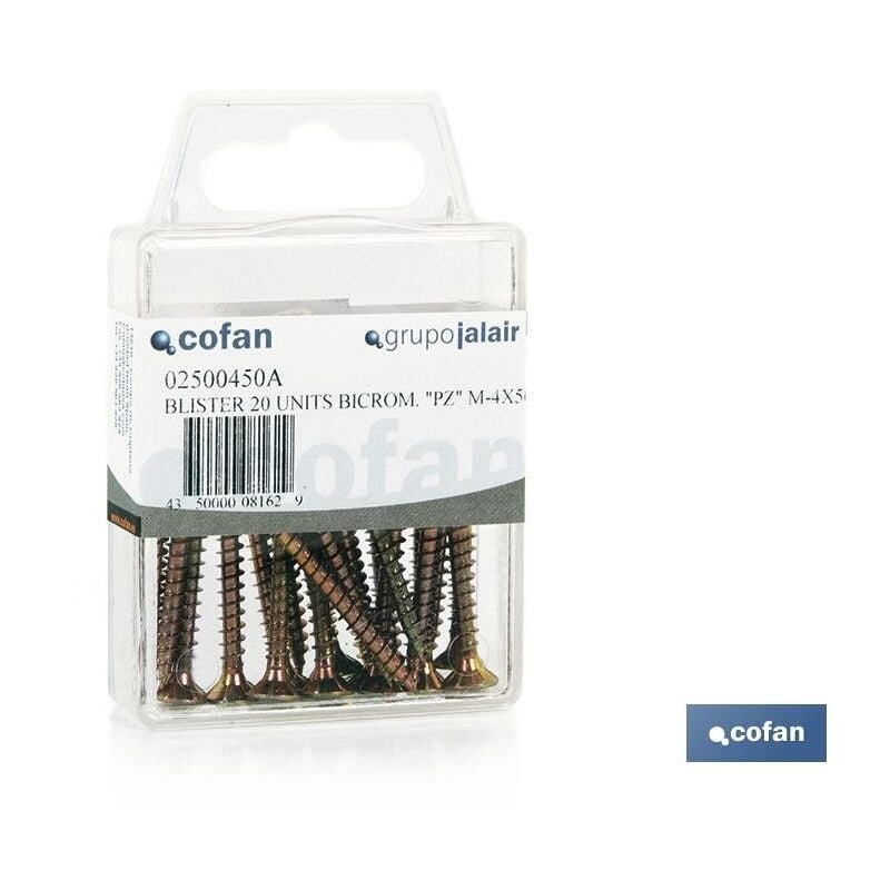 

Cofan - Tornillos Aglomerado DIN 7505A BL 12 UDS. DIN 7505 ''PZ'' M-4X30 ''venta unitaria'' - NEOFERR..