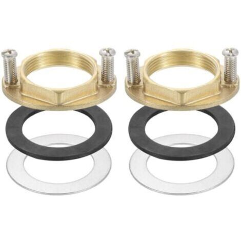 Tuercas hexagonales de latón con junta – 2 piezas, rosca hembra de 31 mm (1¼"), para grifo de fregadero de cocina