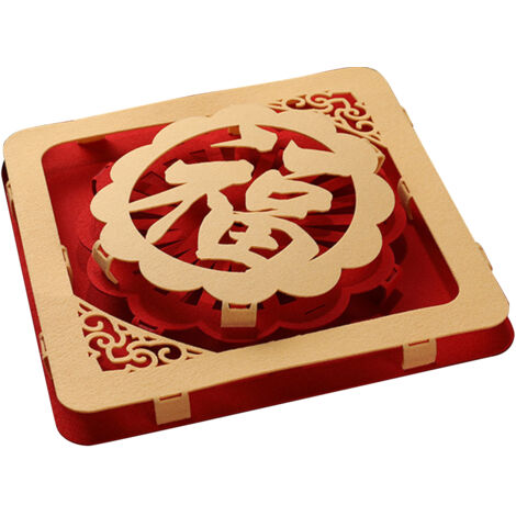 Türdekorationen zum Chinesischen Neujahr, Set traditioneller Couplets aus mehrfarbigem Stoff, Maße 50 x 30 cm, Inhalt 1 Set