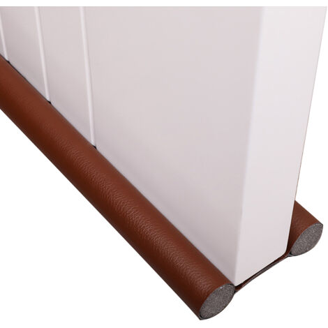 Türdichtungsstreifen Braun, Zugluftstopper für unter die Tür, 96 cm, Leder, doppelseitig