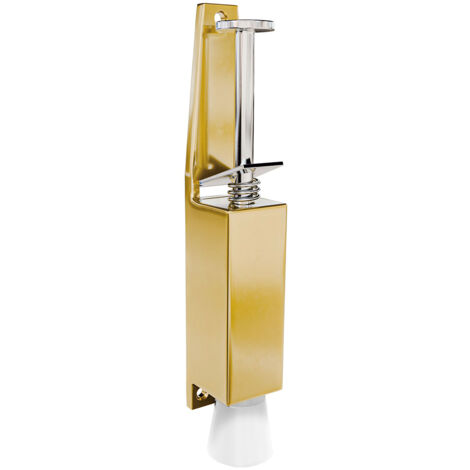 Türfeststeller Bodentürstopper Torstopper weißer Gummi 45mm Hub 165mm Höhe Gold