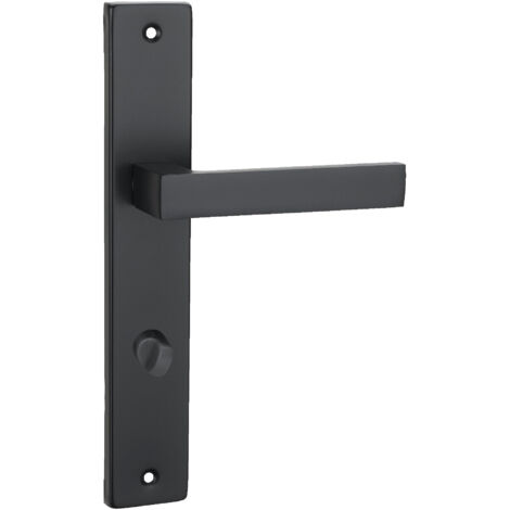 Türgriff 78 Drückergarnitur WC - Badezimmer Set  Türdrückergarnitur QUBIK BLACK