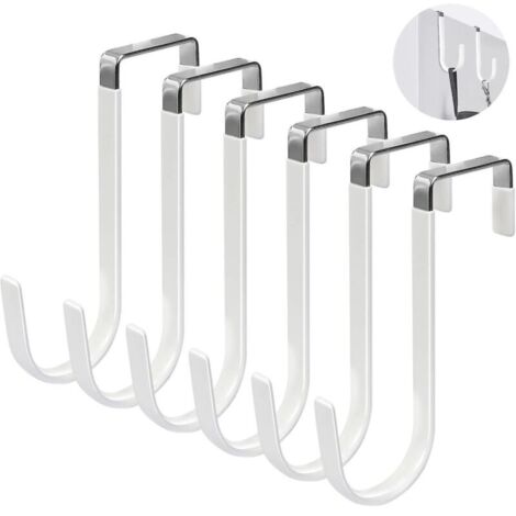 Türhaken, 6er-Pack, mit Gummibeschichtung zum Schutz vor Kratzern, robuste Organizer-Lösung.