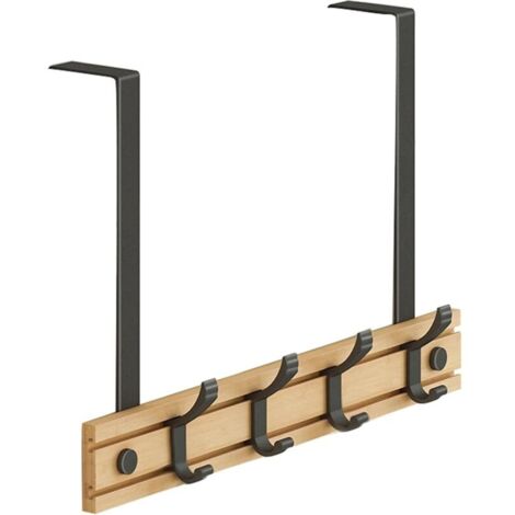 Türhaken mit verschiebbaren Haken, Garderobenständer aus Holz, Türhänger mit Aufbewahrungsfunktion, Türhaken, für Schlafzimmer, Mäntel, Hüte, Handtaschen, Taschen, Kleidung