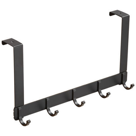 Türhakenleiste mit 5 Haken, Aluminiumlegierung Hängeleiste Garderobe Rahmen Trockner Haken Handtuchhalter Badezimmer Für ohne Bohren Loch