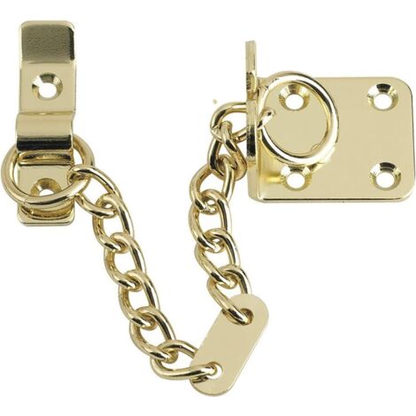 Türkette aus poliertem Messing, externer und interner Türbegrenzer für Holz- und UPVC-Türen, zusätzliche Sicherheit an der Vordertür für eine sicherere Anrufererkennung.