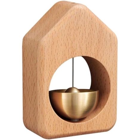 Türklingel mit Magnetsaugnapf, Massivholz, Türklingel für Ladenbesitzer zum Öffnen der Tür, magnetische Türklingel, Türklingel für Kühlschrank, Schlafzimmer, Garten (Buchenholzhaus)