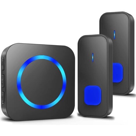 JOEAIS Türklingel-Set Funkklingel Kabellose Türklingel Wasserdicht Klingel Haustür 2 Sender, Wireless Boorbell Haustürklingel 400m 110dB Batteriebetrieben Haus