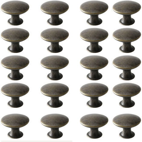 Türknöpfe, Schubladenknöpfe, Möbelknöpfe, runde Schrankknöpfe, antike Messingknöpfe, Vintage-Chic-Griffe, Schrankknöpfe für Küche Schlafzimmer (20, Bronze)