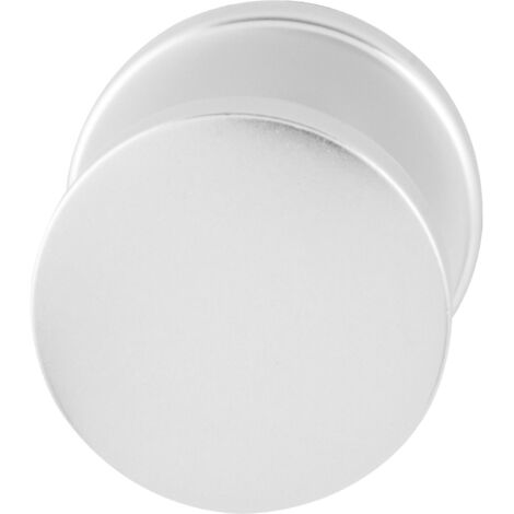 Türknopf Flachform - auf Rosette ohne Schraublöchern, ø 45mm fest, silber eloxiert, 1 Stück  Zubehör Türbeschläge