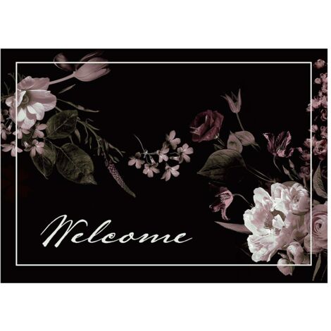 VIVOL Türmatte - "Dutch Bouquet" - Anthrazit - 50x70 cm