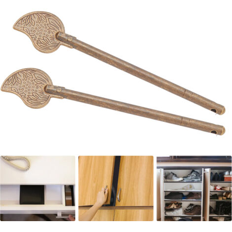 Türriegelstange aus Messing im Vintage-Stil – 11 cm, Blattform – 2 Stück für Türen und Schränke