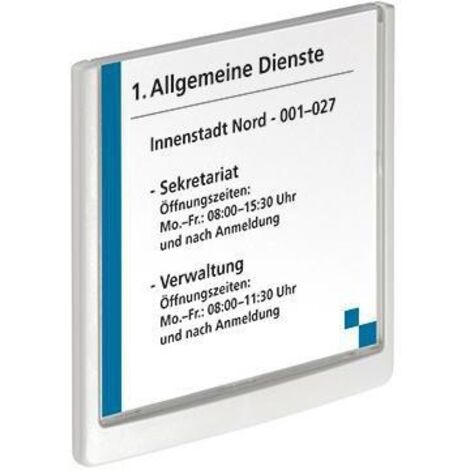 Türschild CLICK SIGN 149 x 148,5 mm (B x H) Beschriftungsschild auswechselbar Acrylglas transparent weiß
