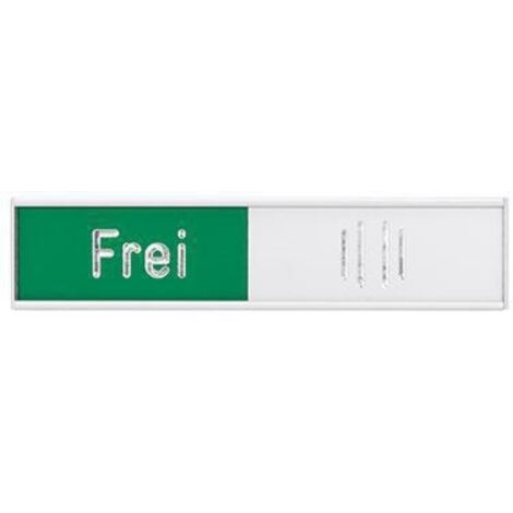 Türschild Deutsch 102 x 27,4 mm (B x H) Aluminium rot grün frei/besetzt silber