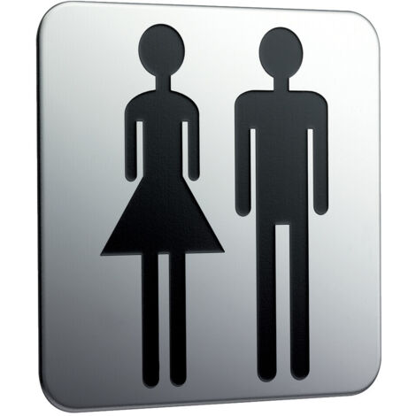 Türschild emco system 2 zum Aufkleben, Damen und Herren, chrom - 357600000