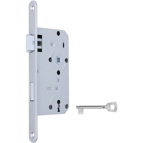 Türschloss 55mm Dornmaß Einsteckschloss Stulp 235x20mm Schloss Buntbart links