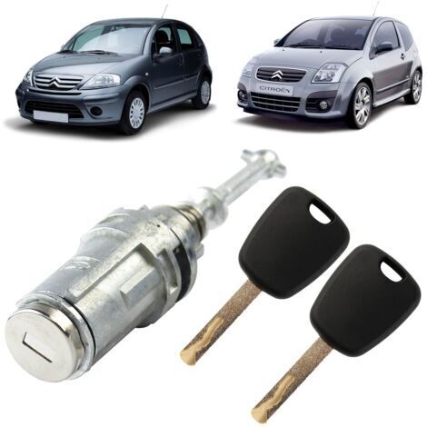 Türschloss vorne links für Citroën C2, C3, C3 Pluriel (2002–2011) – Mit 2 Schlüsseln – Zentralverriegelungskompatibel – 9170T9