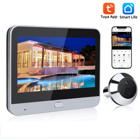 Türspion-Gucklochkamera, WiFi-Digital-Video-Türklingel mit Nachtsicht und Bewegungserkennung, 4,3-Zoll-IPS-LCD-Bildschirm, Digitale Türkamera, Gucklochkamera für Wohnungstür