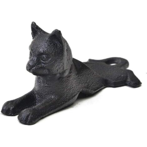 Türstopper 15,5  7,5 cm Schwarz Kreativer Persönlichkeits-Türstopper Heimdekoration Winddichter Stanzfreier Stopper aus Gusseisen