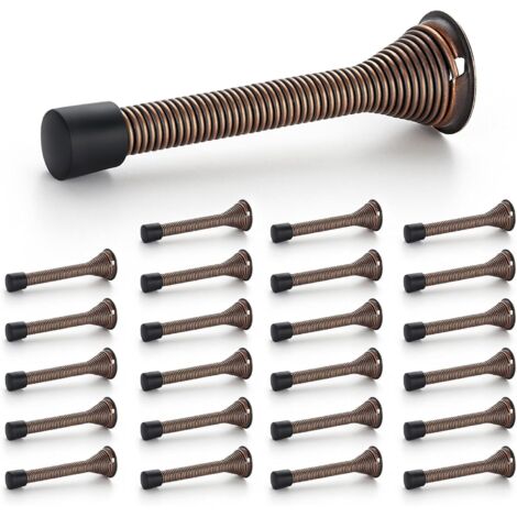 Türstopper, 24er-Set, Bronze, federbelastet, mit Gummipuffer, für die Unterseite der Tür