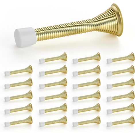 Türstopper, 24er-Set, goldfarben, federbelastet, mit Gummipuffer, für die Unterseite der Tür