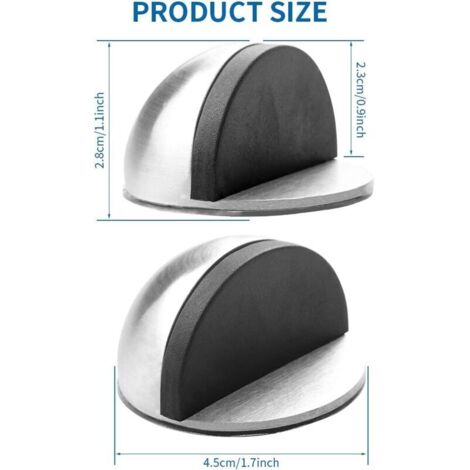 Türstopper, 6er-Pack selbstklebende Türstopper, Türblock zum Schutz von Möbeln, Silber