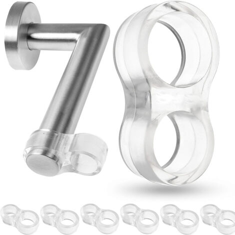 Türstopper - 6er Set, transparent, Doppeltürstopper - Türdämpfer - Türschutz - Fensterkeil - einfache und schnelle Montage, Schutz von Wänden und Möbeln