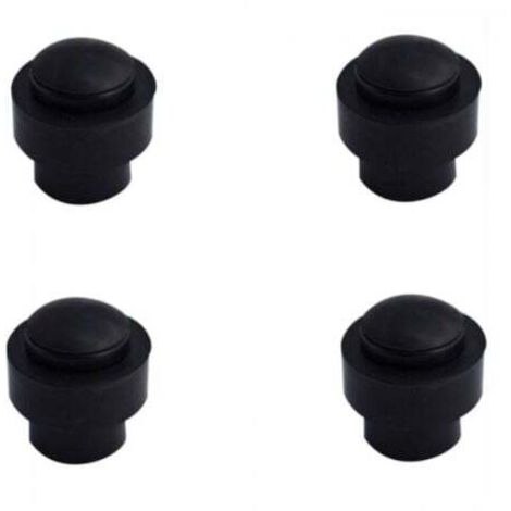 Türstopper Alu schwarz 4er-Set, 43x46 mm Türstopper aus Gummi Edelstahl ohne Bohren, Türpuffer, Antikollisions-Türstopper