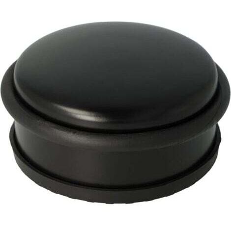 Türstopper aus schwarzem Edelstahl, rund, 1,2 kg Gewicht, ⌀ 10 cm, Höhe 4 cm, E-19002 00