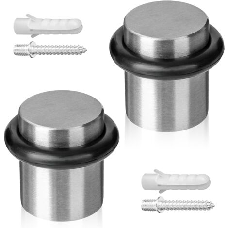 Türstopper Boden zum Schrauben 2x Türaufhalter Edelstahl Ø20x25mm gebürstet